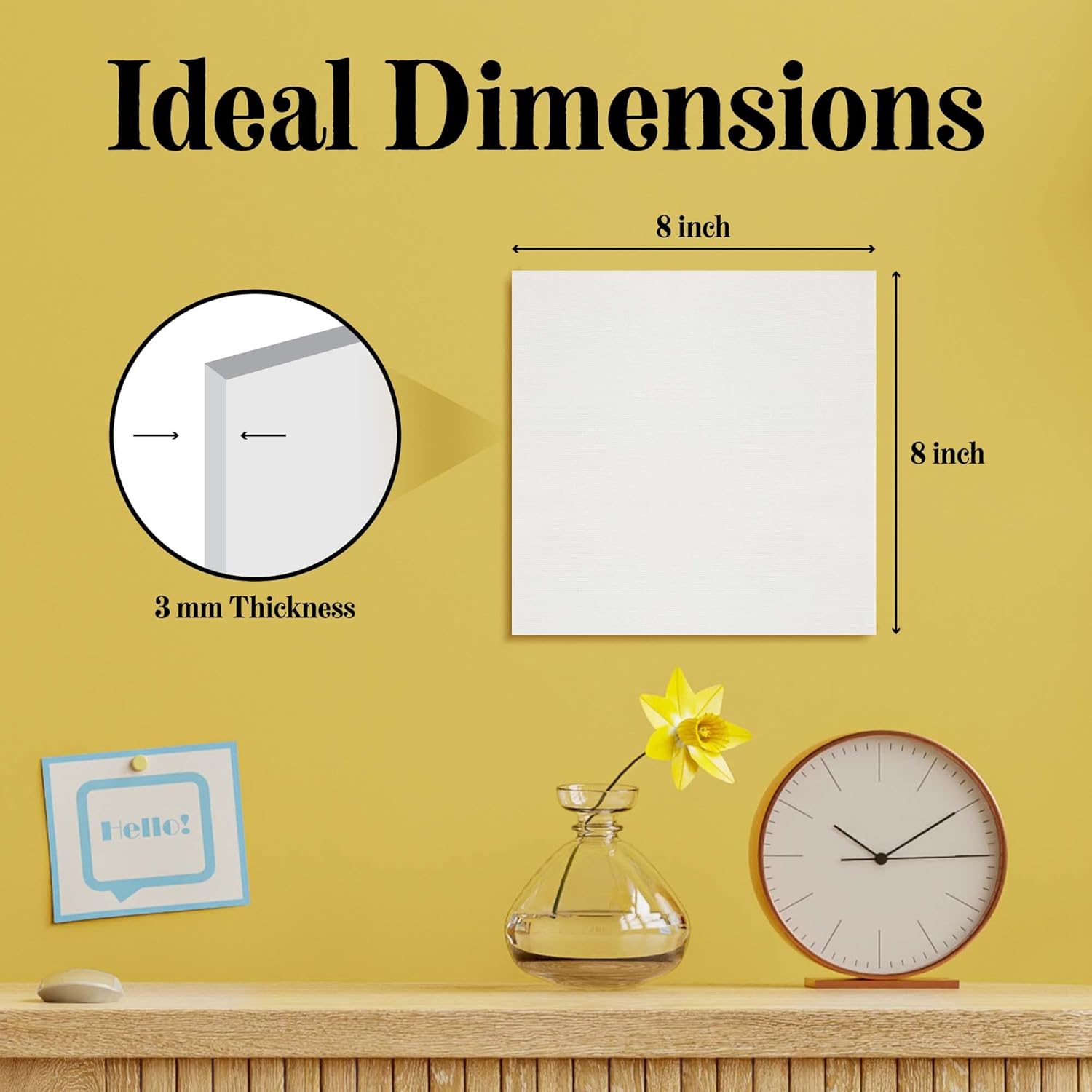 Canvas for Painting 20 x 20 cm Pack of 4 Primed Cotton Canvases for Acrylic Pouring & Oil Painting – Sturdy & Warp-Resistant Blank Canvas Panels for Beginners and Professional Artists - Image 3