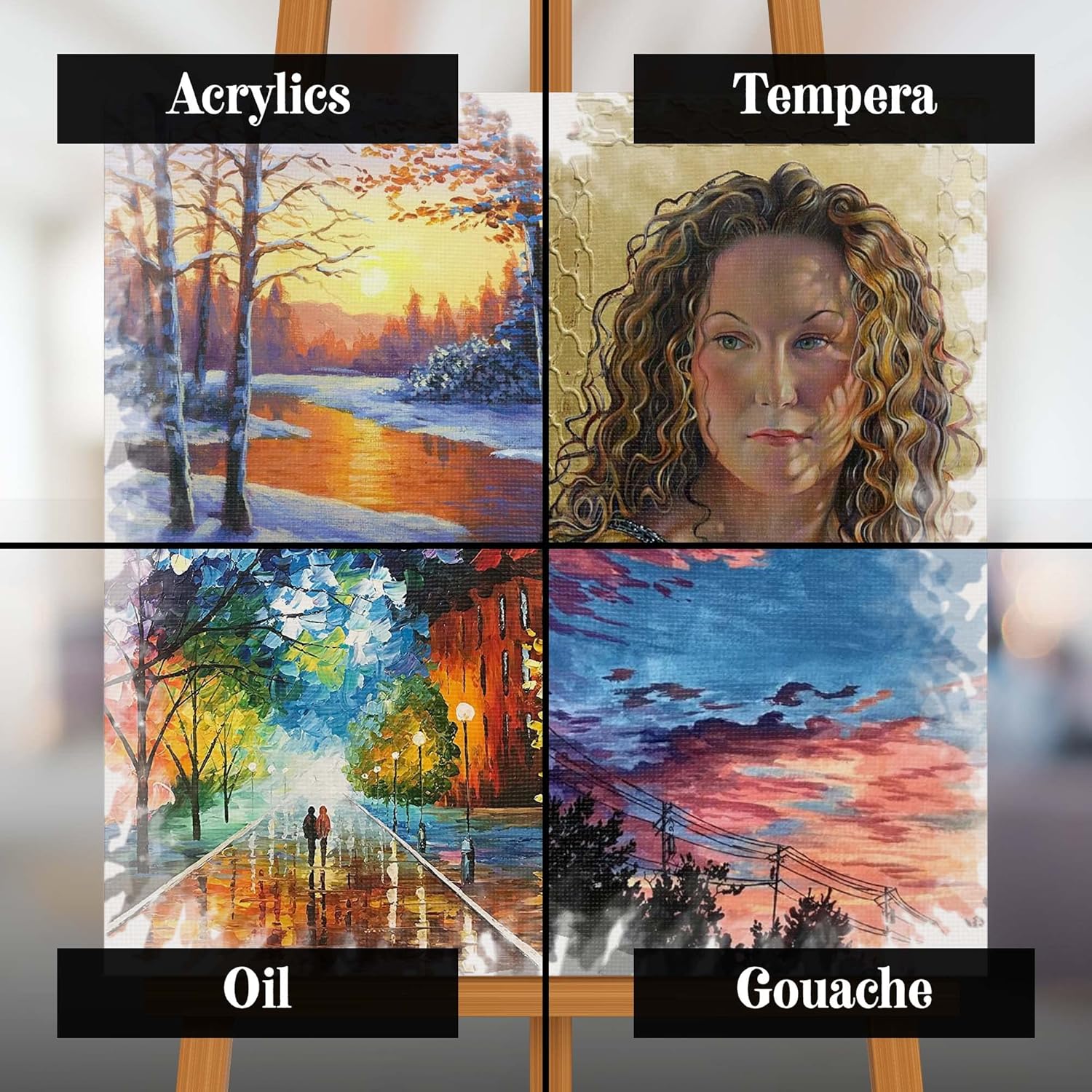 Canvas for Painting 20 x 20 cm Pack of 4 Primed Cotton Canvases for Acrylic Pouring & Oil Painting – Sturdy & Warp-Resistant Blank Canvas Panels for Beginners and Professional Artists - Image 6