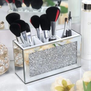 eaglewiz-silver-sparkle-crushed-crystal-diamante-mirror-glass-beauty-box-makeup-brush-holder-3-sections-compartments