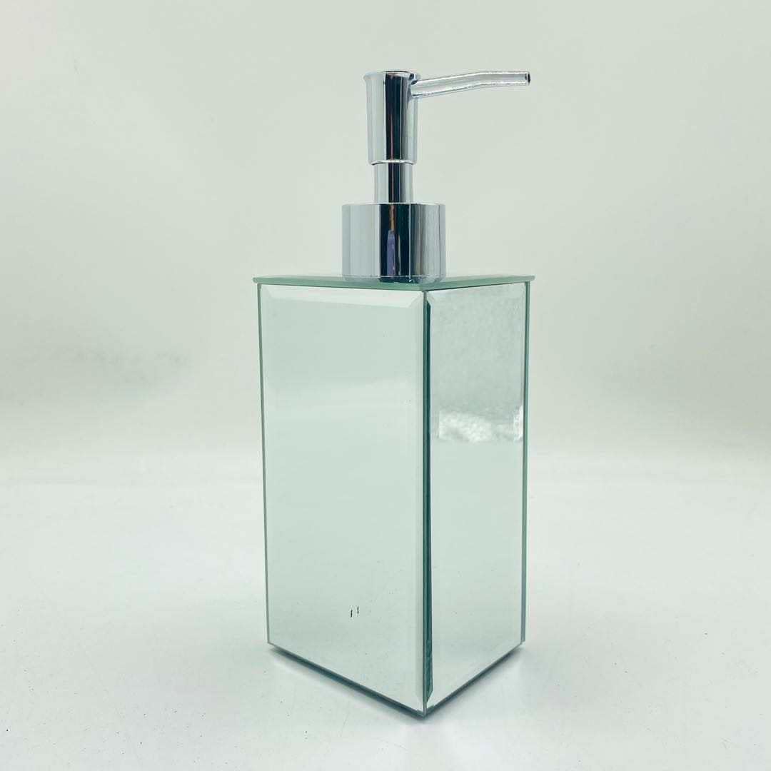 EagleWiz Crushed Jewel mirror Diamond Silver mirrored glass soap dispenser Crystal Hand Cream Pump - Image 4