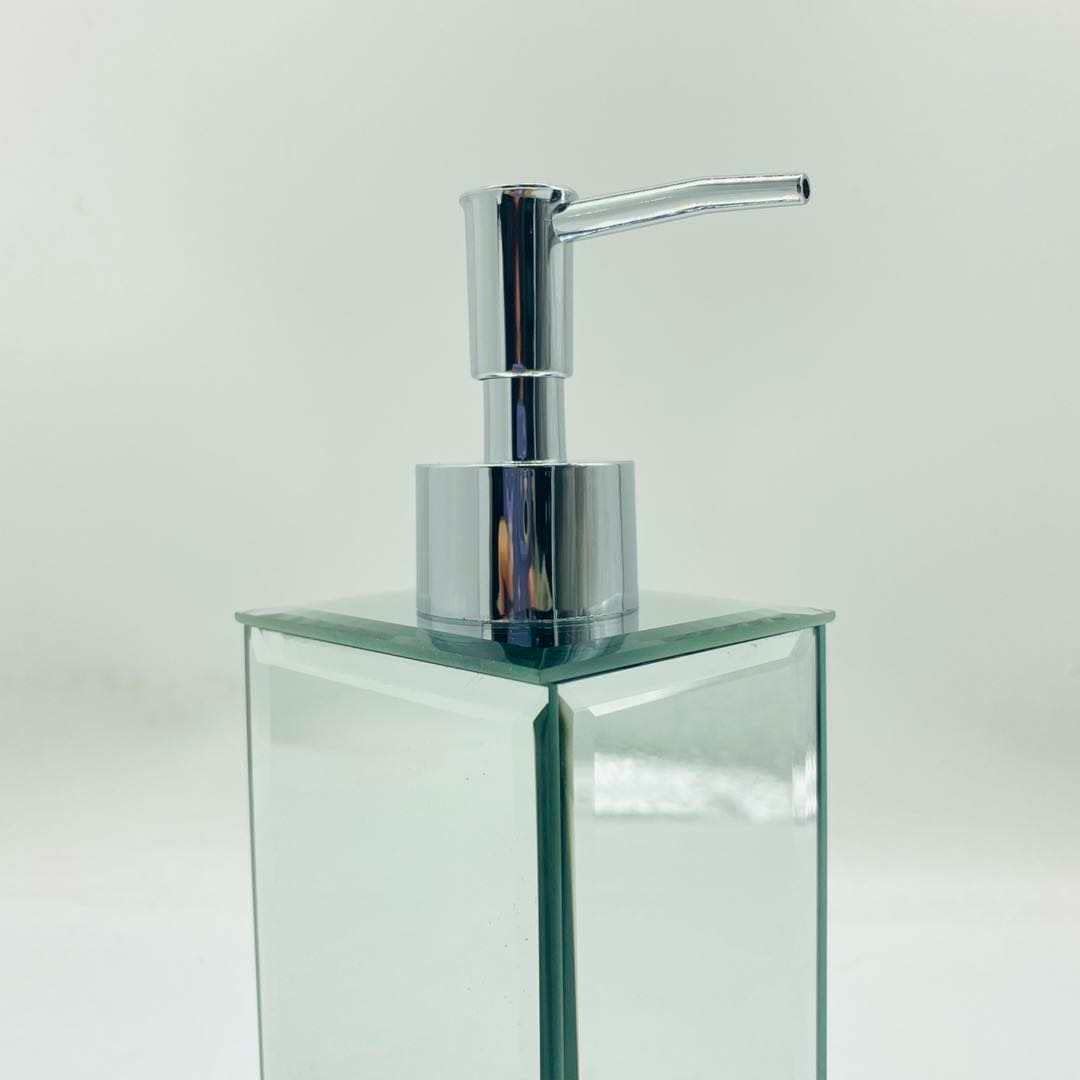EagleWiz Crushed Jewel mirror Diamond Silver mirrored glass soap dispenser Crystal Hand Cream Pump - Image 5