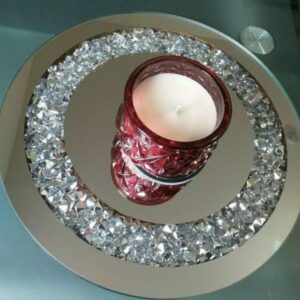 eaglewiz-round-decorative-silver-crushed-crystal-diamond-jewels-mirror-candle-plate-table-centerpiece-wedding-gift-20cm