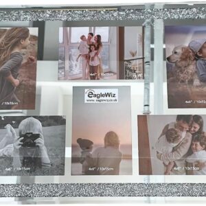 crystal-crushed-jewel-mirrored-diamond-effect-6-collage-photos-wall-frame-silver-mirror-affect-4x6inch-wedding-gift