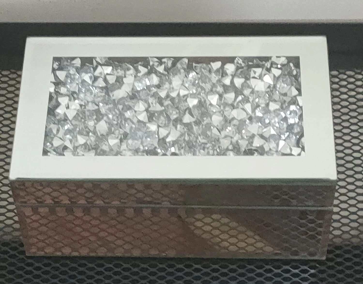 Eaglewiz Silver Crushed Jewel Diamante Mirrored Glass Crystal Jewellery box Storage Chest Diamante Box Women Trinket Drawers Organiser Boxes Makeup Container Crystal Dresser - Image 7