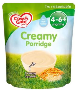 Cow and Gate Creamy Porridge Baby Cereal 4-6 Months 125G