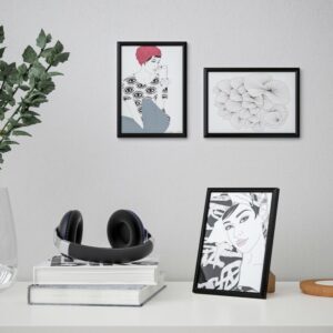 ikea-yllevad-rectangle-photo-picture-frame-black-white-13-x-18-cm