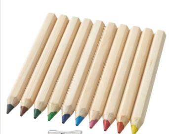 IKEA Colored Pencils Mixed Colors Pack of 10 Color Pencils & Sharpener