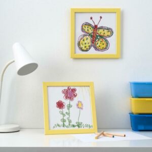 ikea-fiskbo-square-photo-picture-frame-gree-yellow-30-x-30-cm