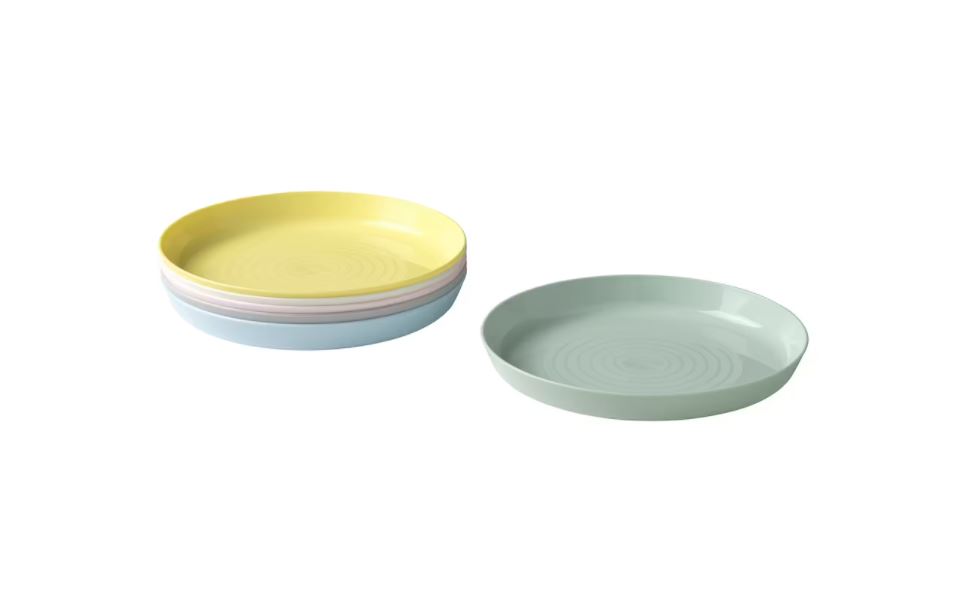 IKEA KALAS Plate Set, Plastic Mixed Colours, Pack of 6 Multicolor Plates